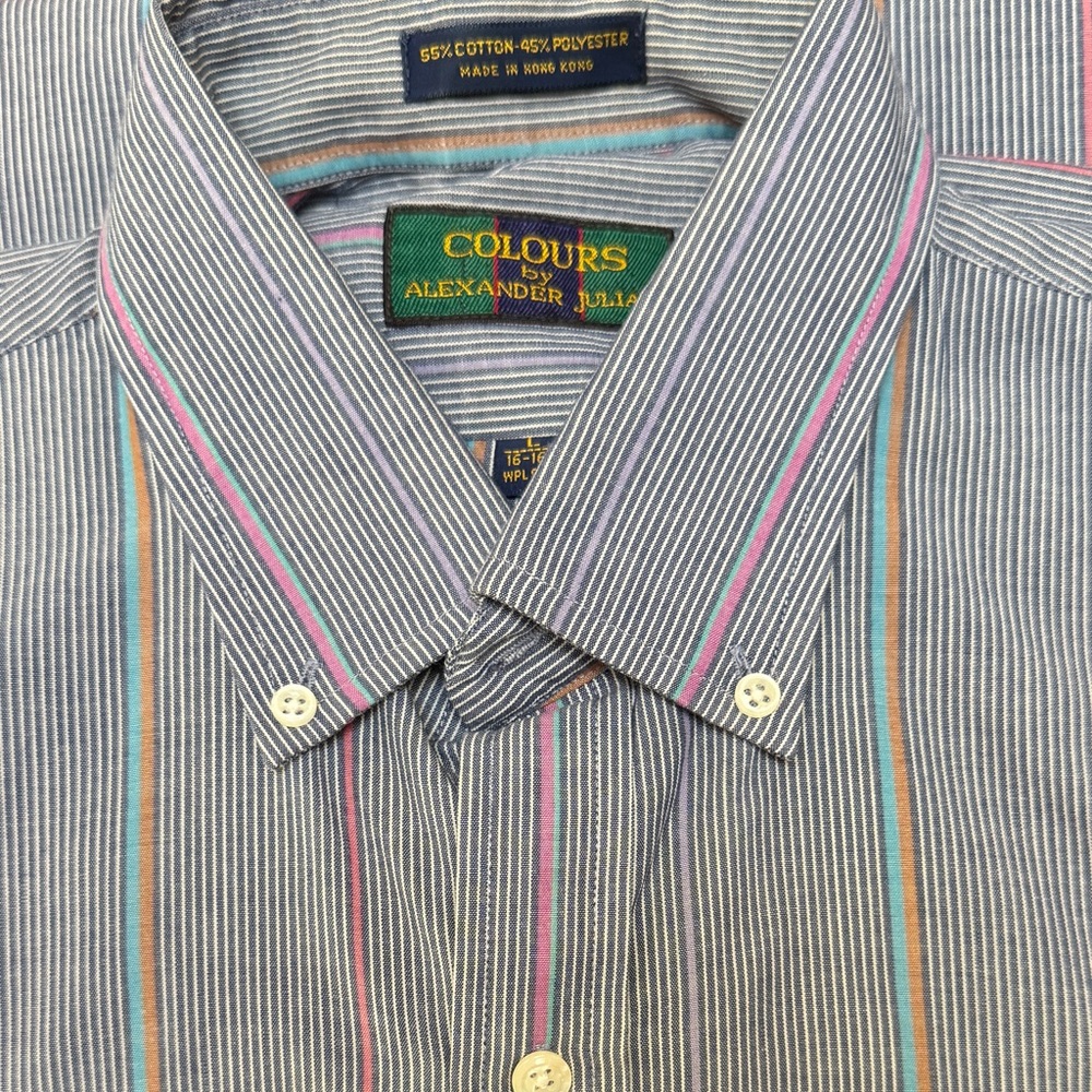 Alexander Julian COLOURS Men's LG Button down Shirt. 16 / 16.5 Long Sleeve